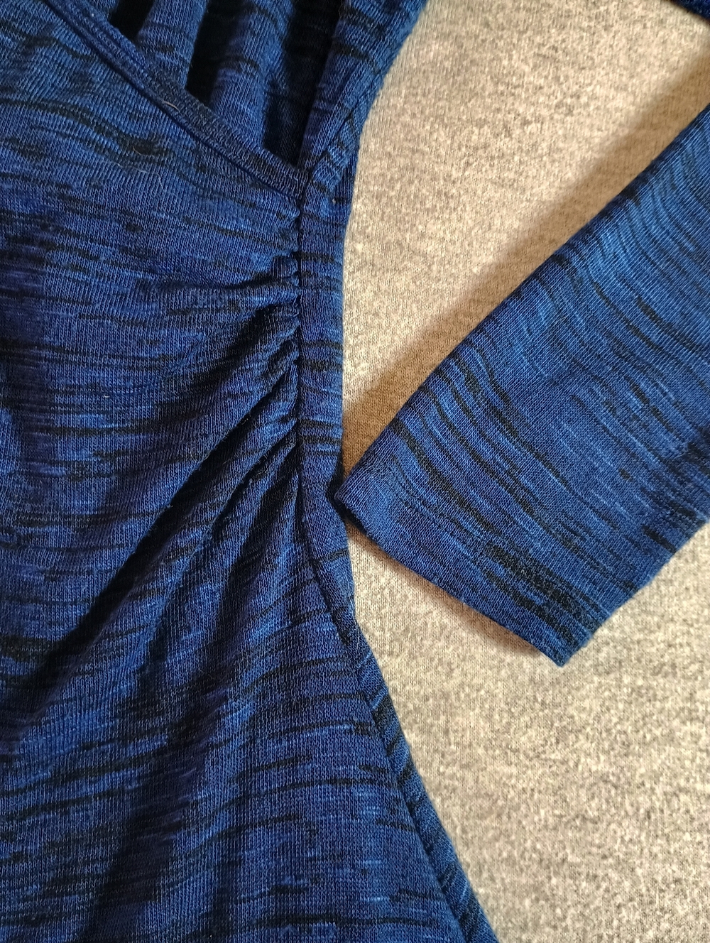 Prana Women's Size 2 Blue Long-Sleeve V-Neck A-Line Dress - Picture 4 of 10
